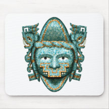 Aztec Mosaic Quetzalcoatl Mask Mouse Pad