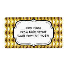 Aztec Native American Tribal Gold Brown Triangles Labels