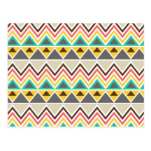 Aztec Native American Tribal ZigZags Triangles Post Card