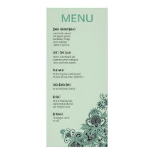 Aztec Paisley Dinner Menu mint Custom Invites