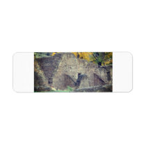 aztec ruins in new mexico fall scene labels