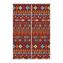 Aztec Style Repeat Ptn - Orange Yellow Red & Black Stretched Canvas Prints