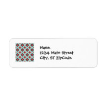 Aztec Tribal Native American Red Blue Pattern Labels
