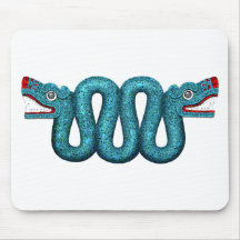 Aztec Turquoise Mosaic Serpent Mouse Pad