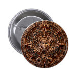 "AZTECA" Mayan Sun-Calender Button