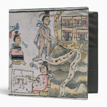 Aztecs consulting and following a map 3 ring binder