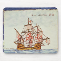 Azulejos tile depicting a ship, from Sagres Mousepad