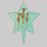 Azure & Amber Giraffes Cake Topper cake picks
