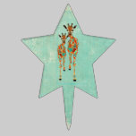 Azure & Amber Giraffes Cake Topper cake picks