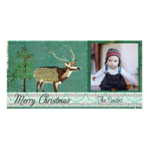 Azure Axis Deer Christmas  Photo Card