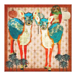Azure Deer & Rose Owl Fiesta Canvas Art Gallery Wrap Canvas