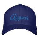 Azzurri Blue Logo Cap for Italian Azzurri fans embroidered hats
