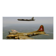 B17G and B52H Bombers in Flight Customized Rack Card