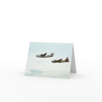 B24 and B17 Flying Note Card