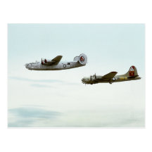 B24 and B17 Flying Postcard