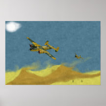 B25 Heat Haze 1943 North Africa Posters