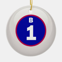 B 1 Bingo Ball Christmas Ornament
