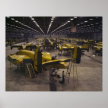 B-25 Bomber Assembly Floor Posters