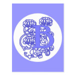 "B" Art Nouveau Floral Monogram Post Cards