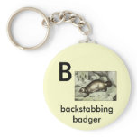 B - backstabbing badger keychain