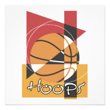 B-Ball Hoops T-shirts and Gifts Custom Announcements
