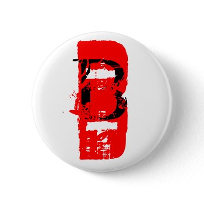 B- = blood type button by plurals