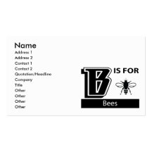 B est pour des abeilles modèle de carte de visite