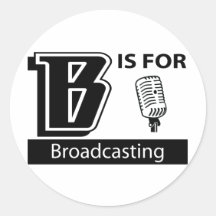 B est pour la radiodiffusion adhésif
