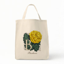 B for Begonia Flower Monogram Bag