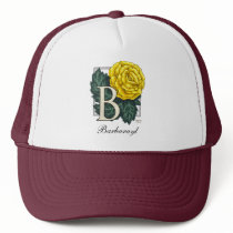 B for Begonia Flower Monogram Hat
