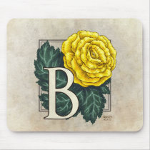 B for Begonia Flower Monogram Mousepad