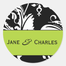B&G Damask Bride & Groom Sticker