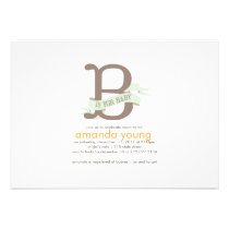 B if for Baby - Baby Shower Invitation invitations