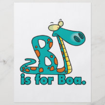 B is for boa constrictor silly snake cartoon flyer