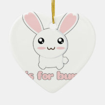 B Is For Bunny - Rabbit Bunnies Cute Christmas Tree Ornament