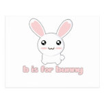 B Is For Bunny - Rabbit Bunnies Cute Post Card