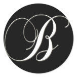 B monogram - elegant black and white stickers