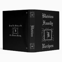 B Monogram Recipe Book Vinyl Binders