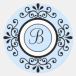 B Monogram Wedding Envelope Seal Stickers