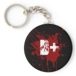 B Positive Blood Type Donation Vampire Zombie Keychain