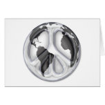 B&W Earth-peace sign Greeting Card