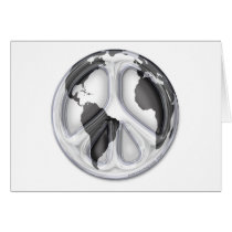 B&W Earth-peace sign Greeting Card