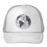 B&W Earth-peace sign Hats