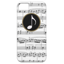 b&w musical notes iPhone 5 cases