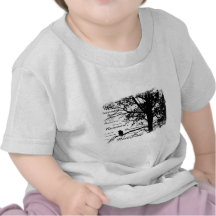 B&W Nevermore Raven Silhouette Tee Shirt