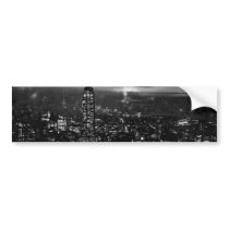 B&W New York City at Night Bumper Sticker
