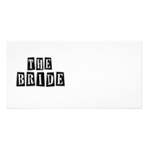 B&W Retro Stamp - The Bride Photo Card