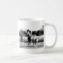 B&W Running Horse Coffee Mug