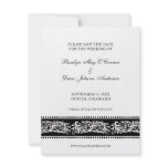 B&W scroll elegant wedding save the date flat card invitations