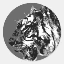 B&W Siberian Tiger Sticker